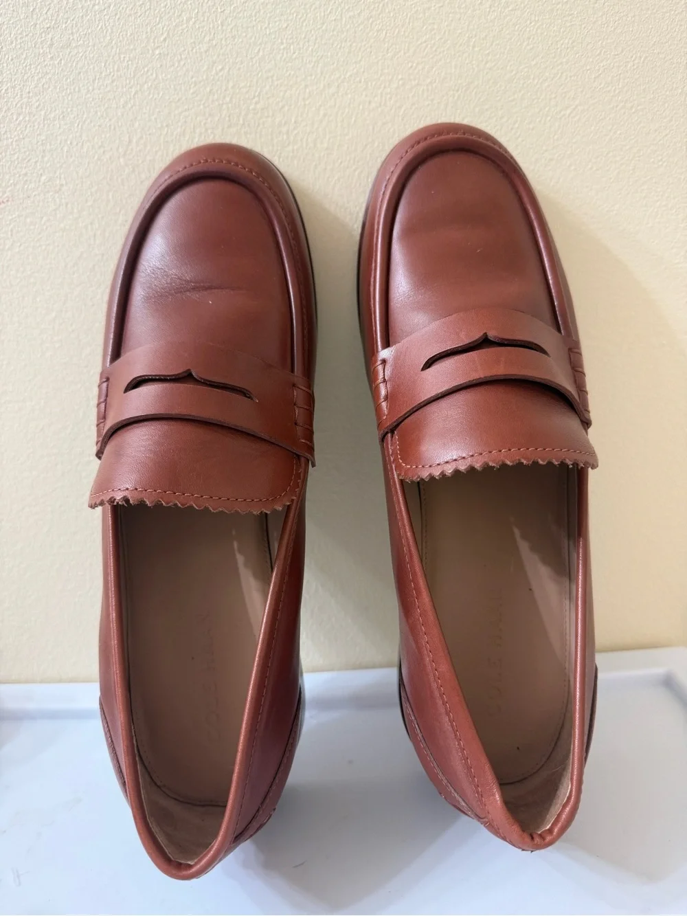 Chestnut Penny Loafers Cole Haan 10 Preppy Comfy Office Comfy Quiet Luxury